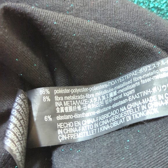 Zara Emerald Green Glitter Ruffle Bodysuit S - Picture 16 of 16